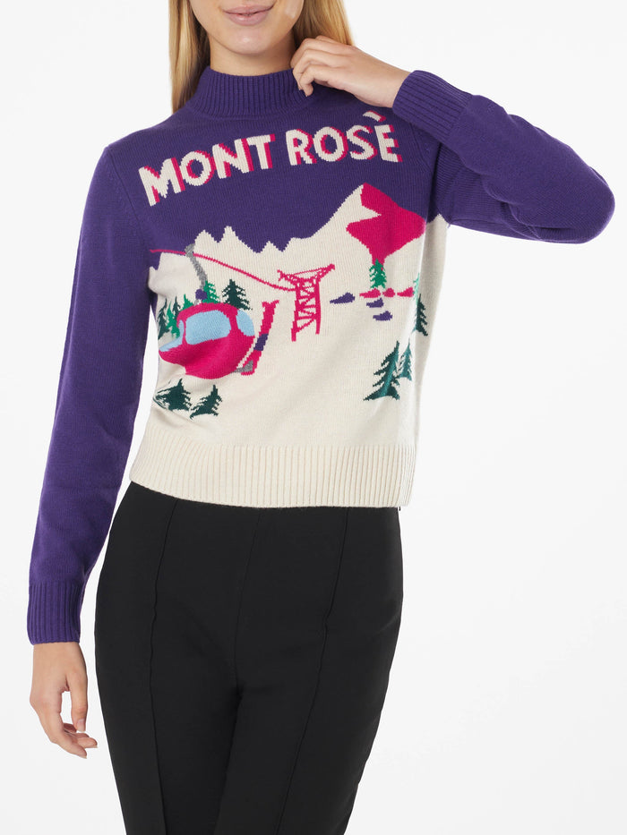 Peak Purple Sweater With Mont Rosè Postcard Pink