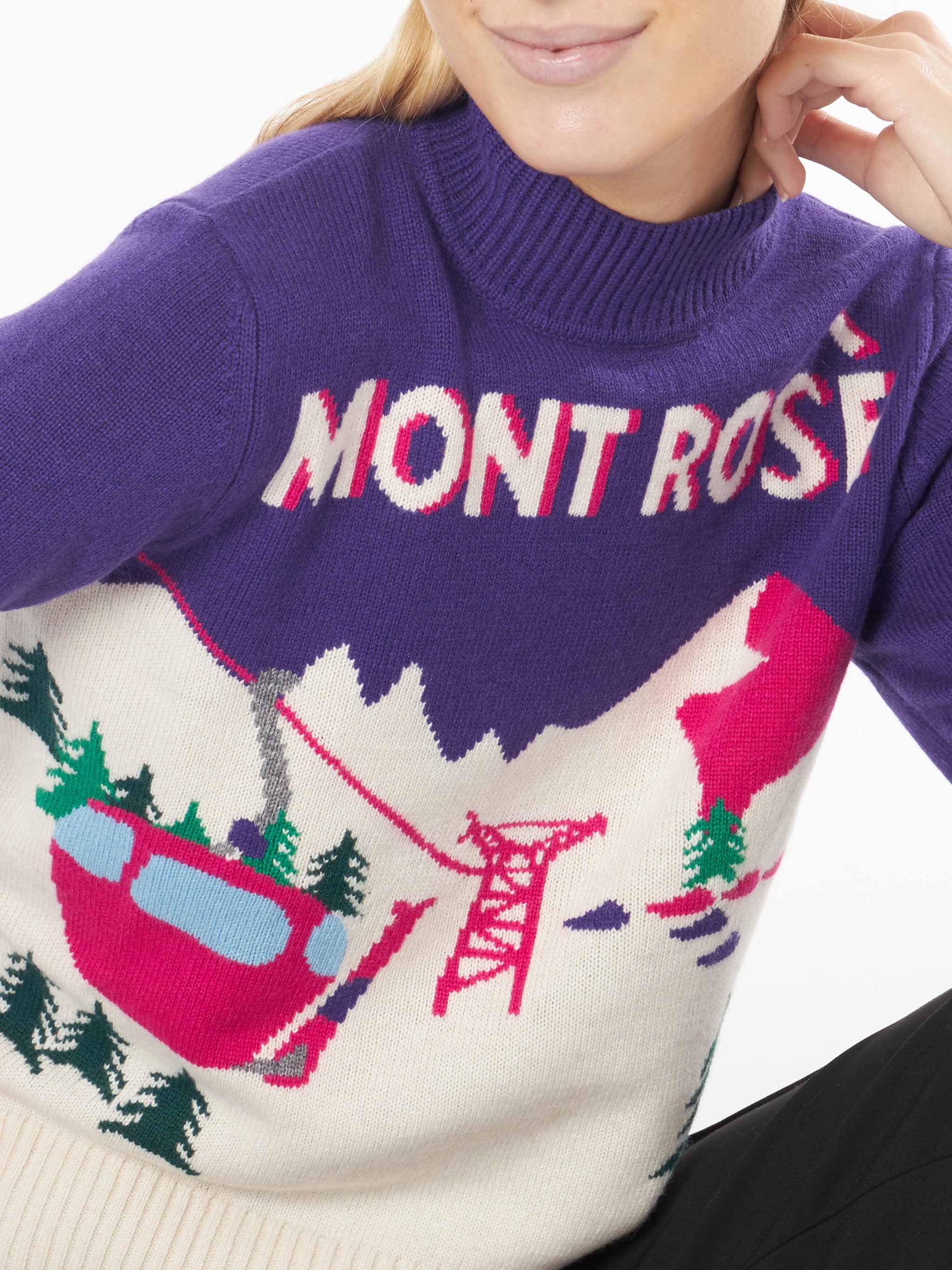 Peak Purple Sweater With Mont Rosè Postcard Pink