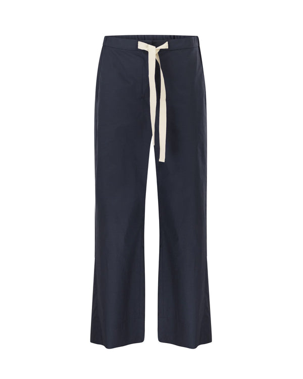Drawstring Trousers Midnight Blue Cotton