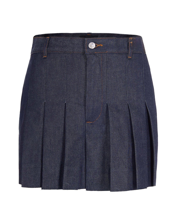 Mini Skirt Indigo Cotton