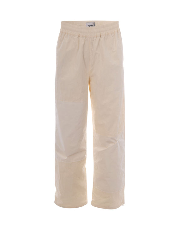 Trousers Track Squared Cream Nylon