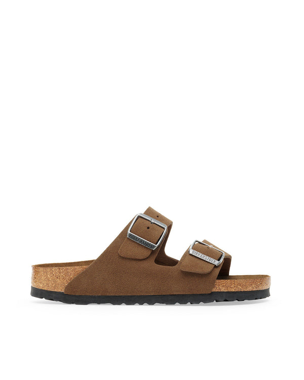 Sandals Arizona Dark Tea Suede Leather And Eva Slippers