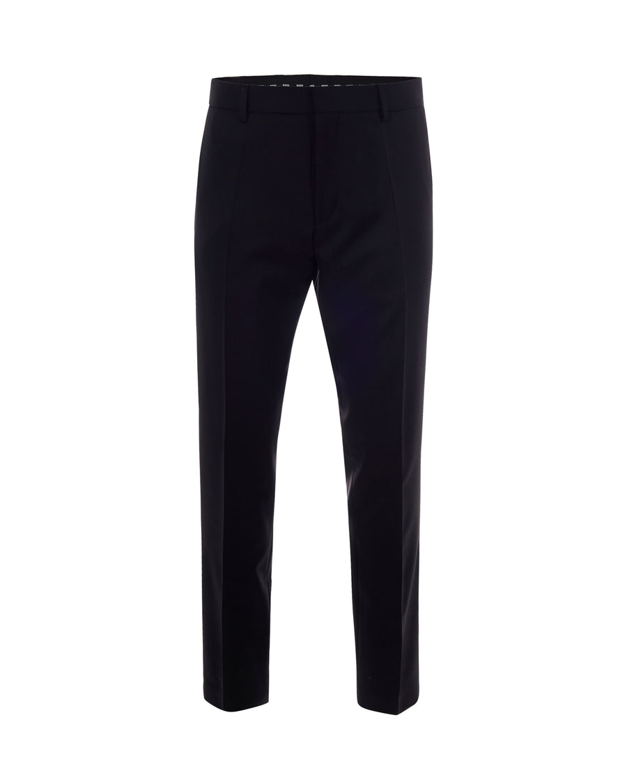 Trousers Slim-Fit Black Virgin Wool