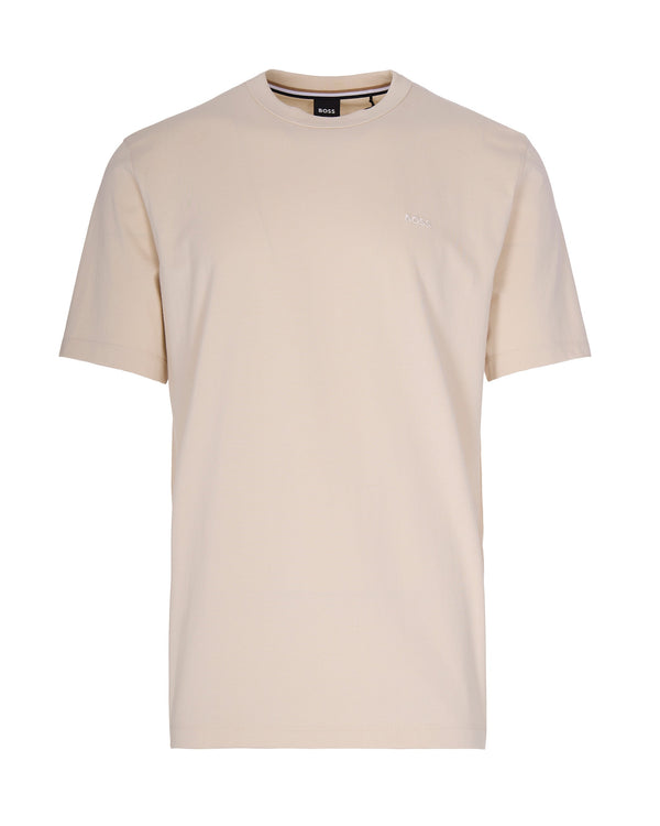 T-Shirt With Embroidered Logo Open White Cotton T-shirts
