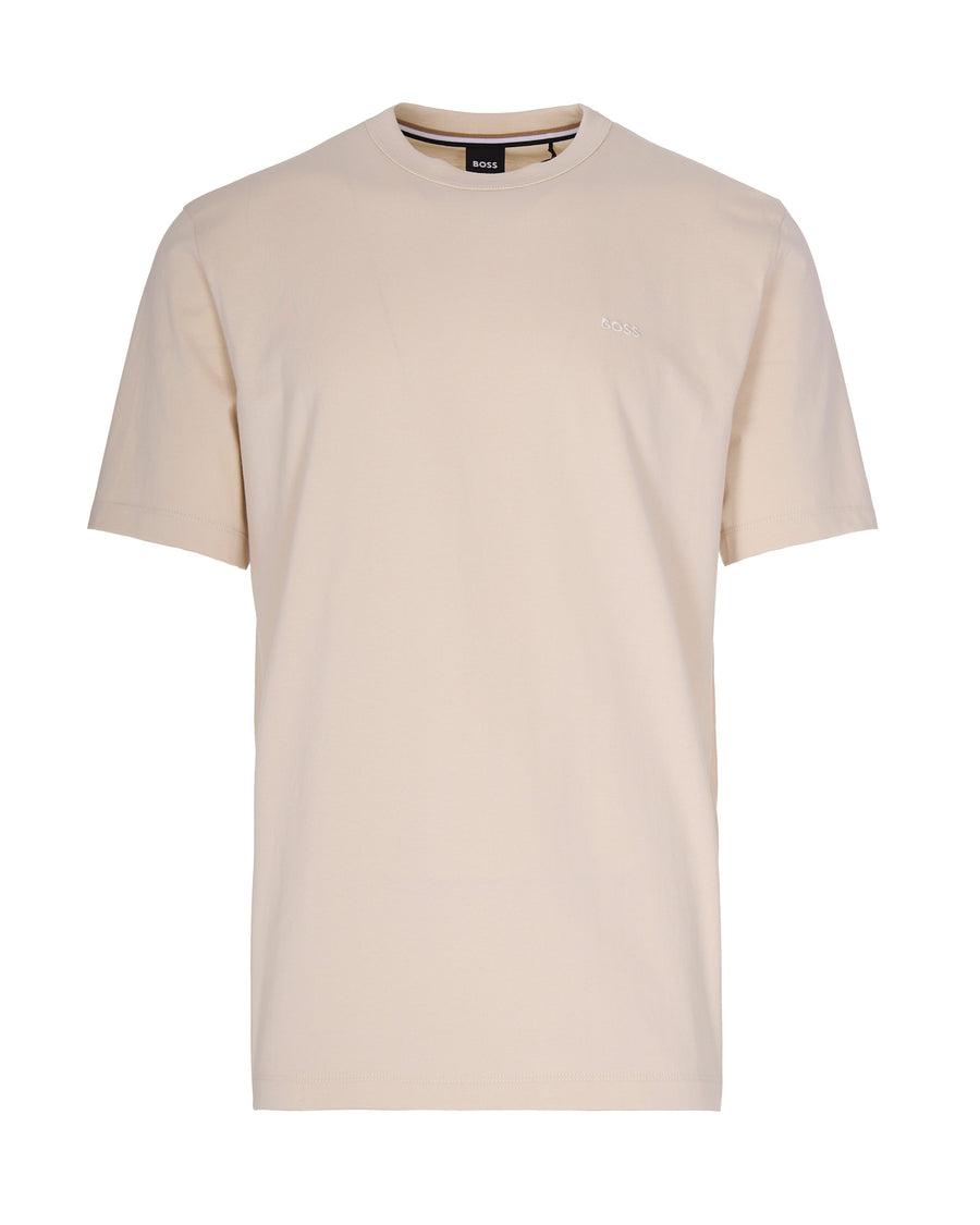 T-Shirt With Embroidered Logo Open White Cotton T-shirts