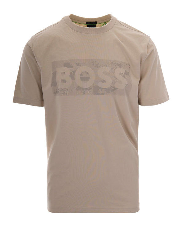 T-Shirt Graphic Logo Light Beige Cotton Elastane T-shirts