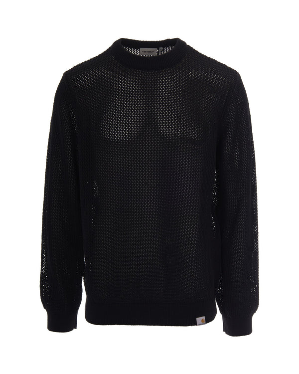Knit Sweater Stockton Black Recycled Cotton Jumpers