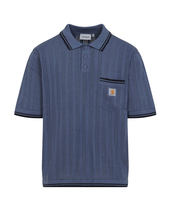 Polo Shirt Ramsey Velvet Blue Deep Night Cotton