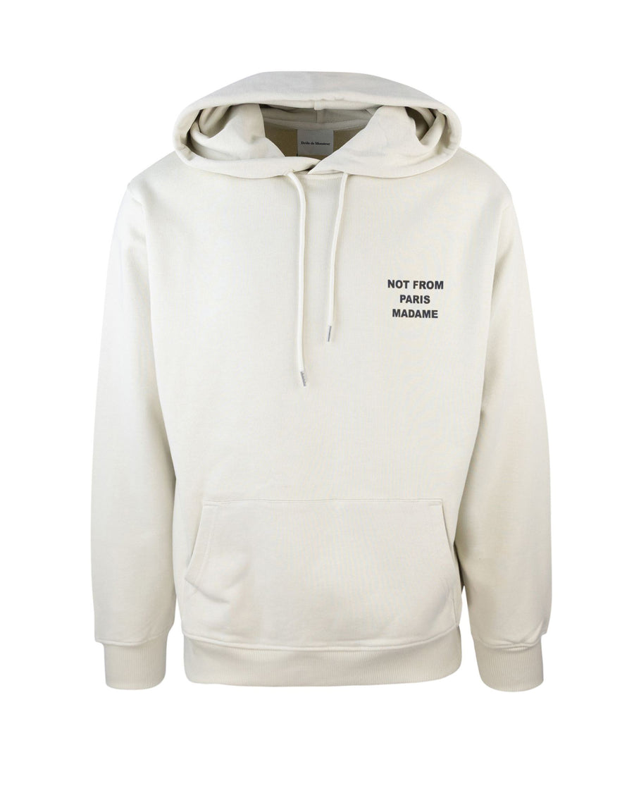 Hooded Sweatshirt Slogan Beige Cotton Sweatshirts