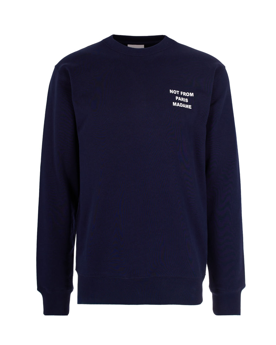 Sweatshirt Slogan Navy Cotton Sweatshirts