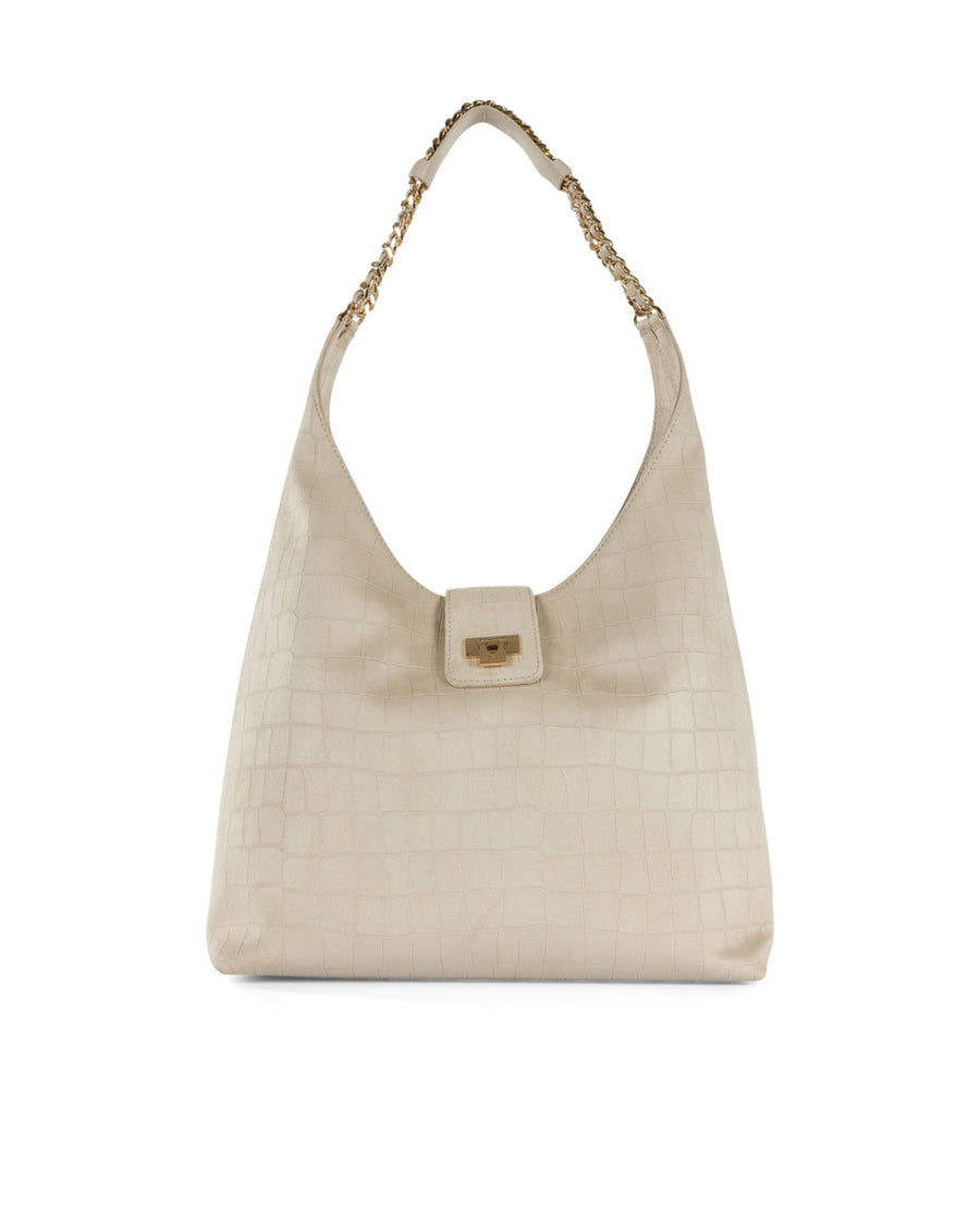 Hobo Bag Suede Vanilla Shell: Polyester Shoulder
