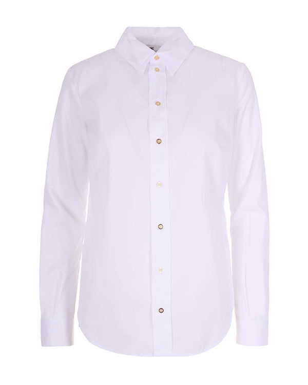 Shirt With Gold Buttons - White Cotton