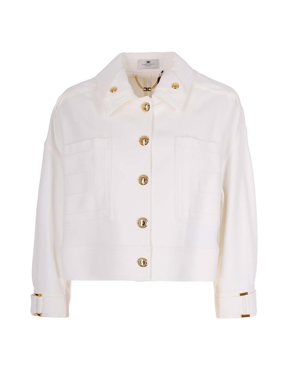 Caban Coat Ivory Viscose Jacket
