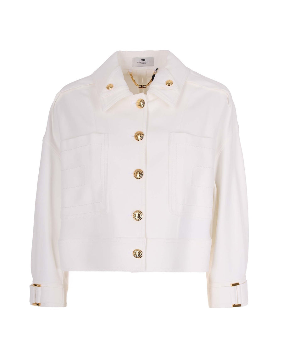 Caban Coat Ivory Viscose Jacket
