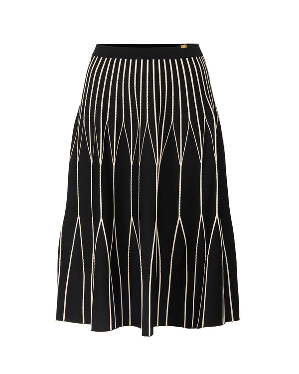 Skirt Knitted Bicolor Black-Butter Black/butter Viscose