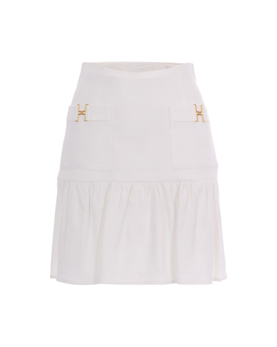 Skirt Gathered Ivory Linen