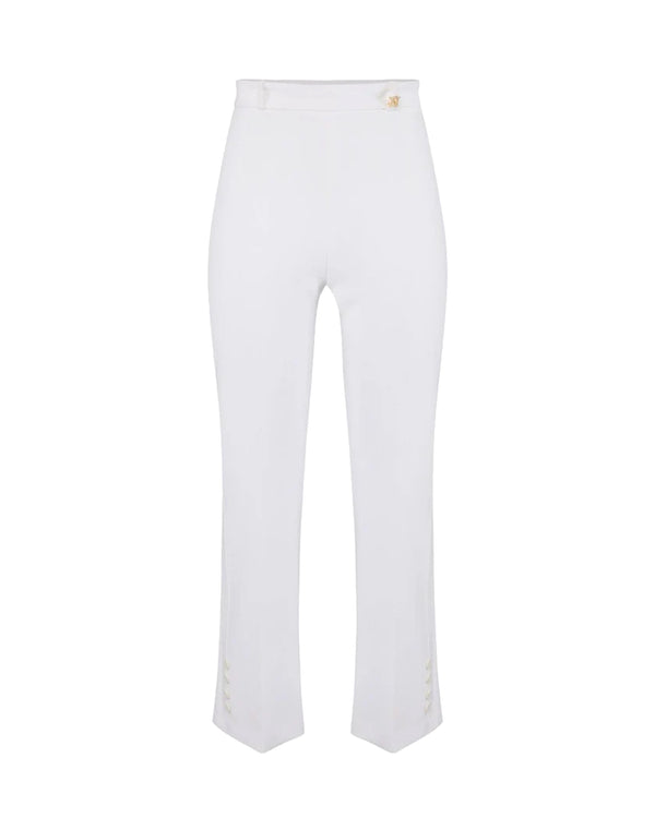 Trousers Doppio Crepe Ivory Polyester