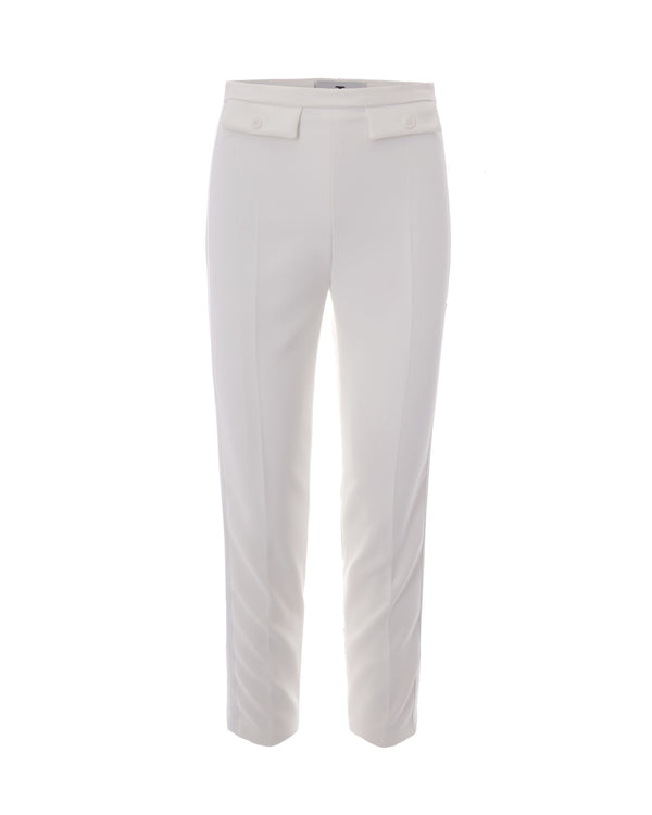 Trousers Crepe Satin Ivory Polyester