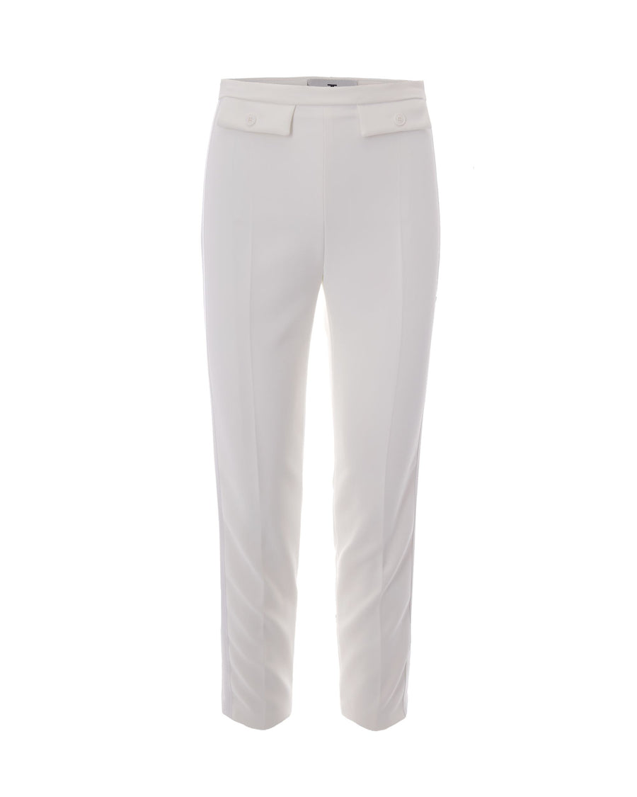 Trousers Crepe Satin Ivory Polyester