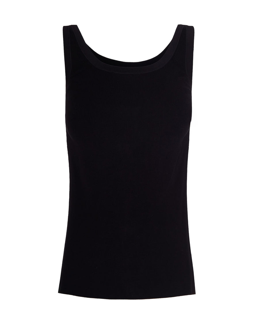Sleeveless Knit Top Black-Butter Black/butter Viscose Vests & Tank Tops