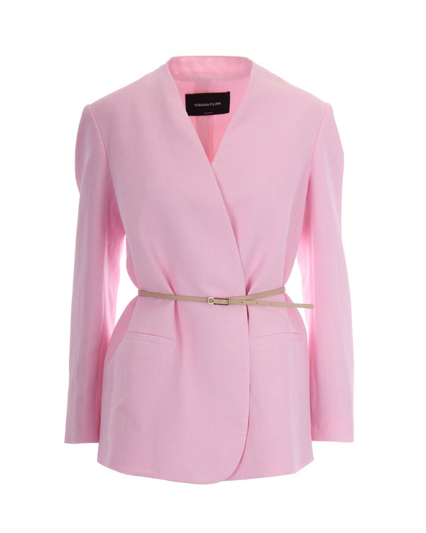 Oversize Jacket Petal Pink Shell: Viscose