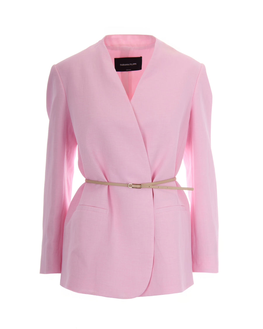Oversize Jacket Petal Pink Shell: Viscose