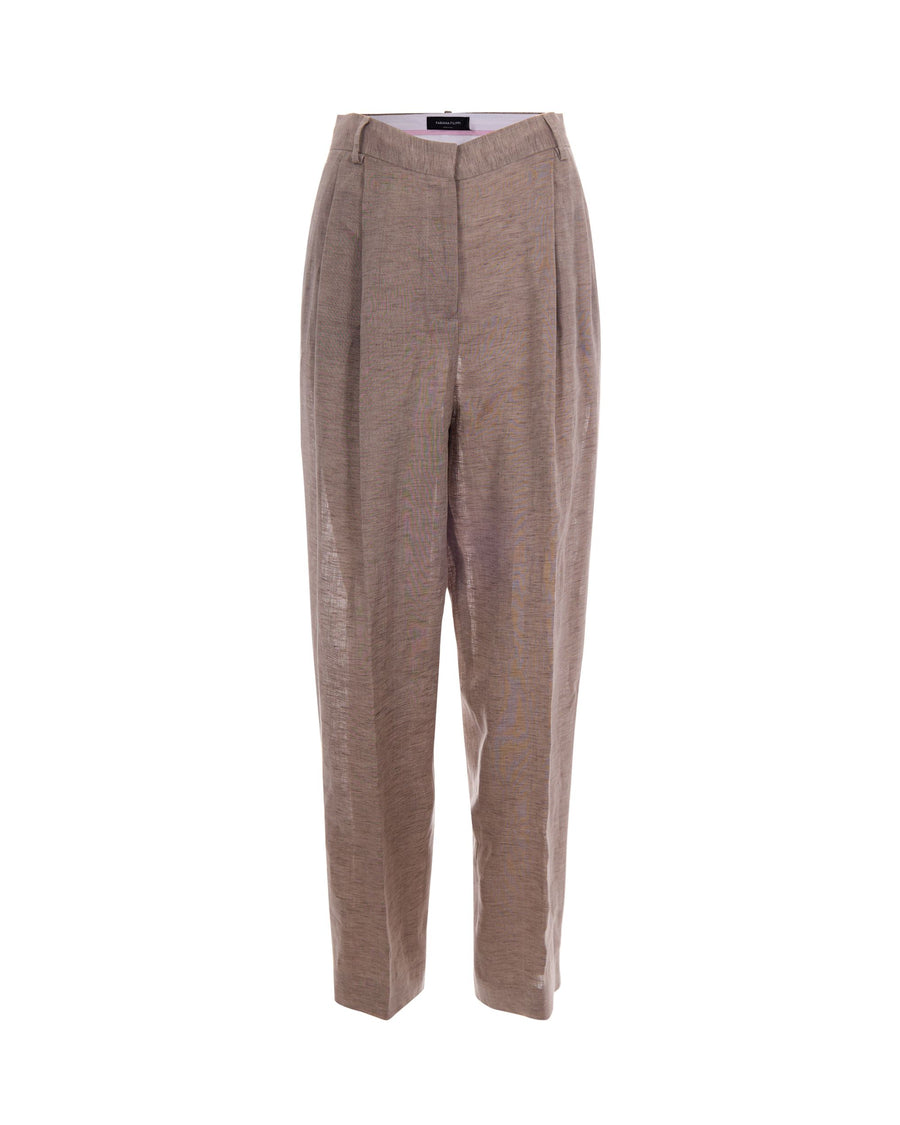 Trousers Carrot Fit Dove Grey Linen