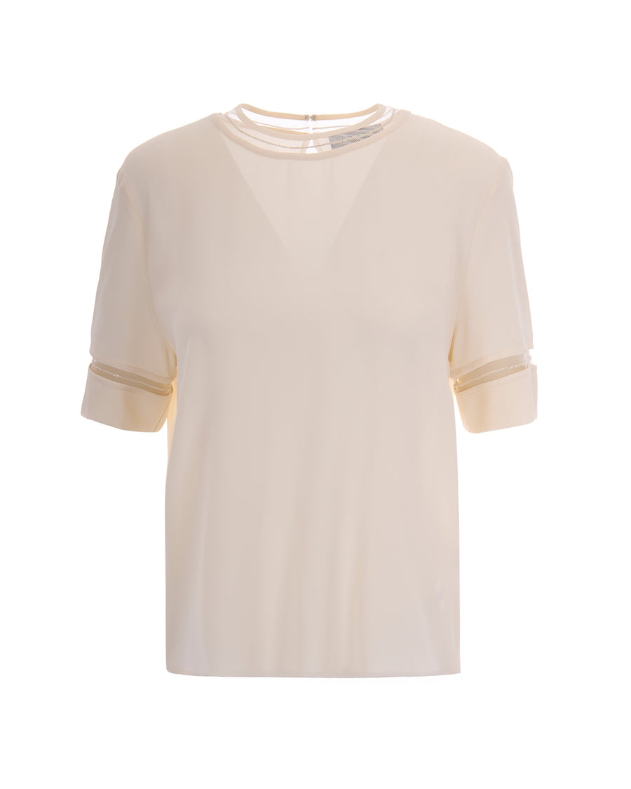 Blouse Crepe De Chine Silk-Blend Butter Acetate Blouses