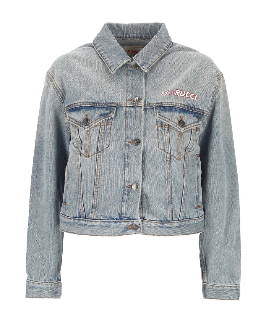 Denim Jacket Light Blue Star Logo
