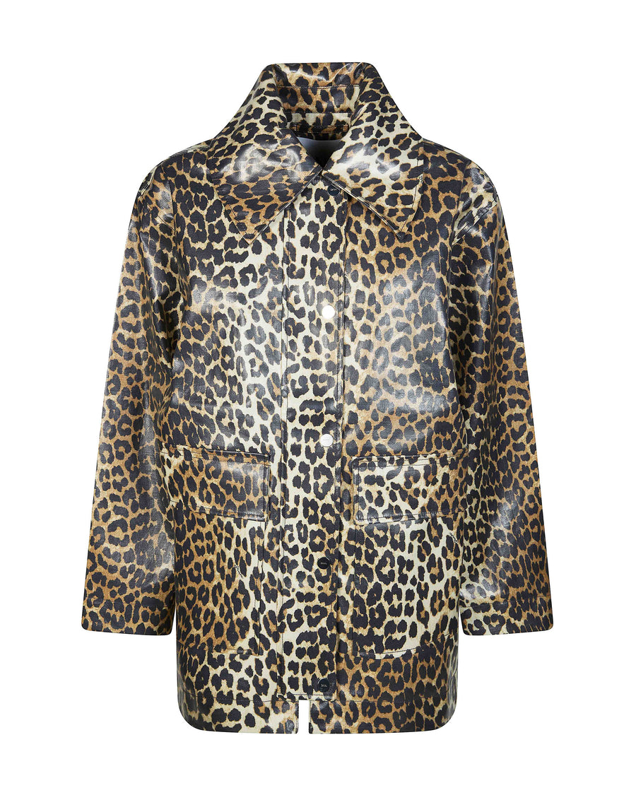 Jacket Leopard Laminated Almond Milk Hemp