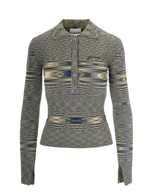 Polo Top Blazing Yellow Recycled Viscose Tops