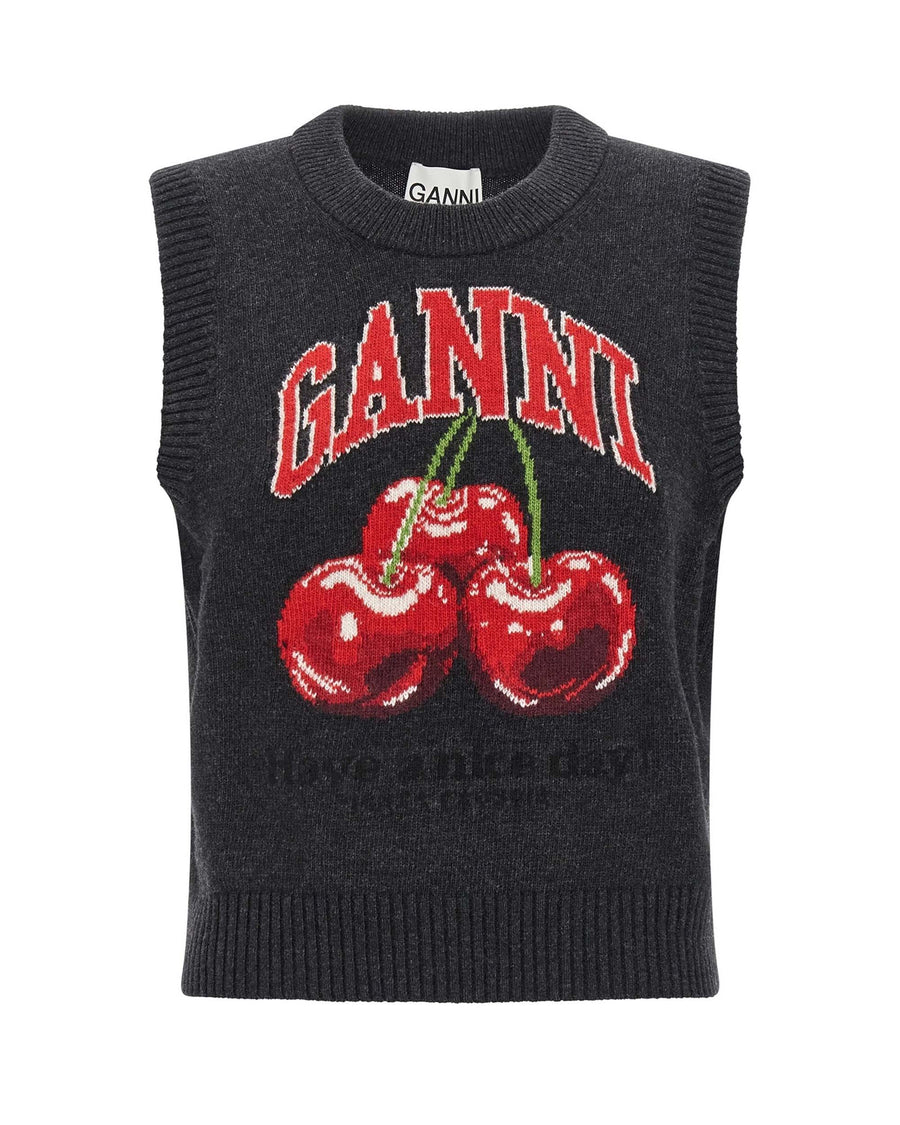 Gilet Cherry Graphic Phantom Wool Waistcoats & Gilets