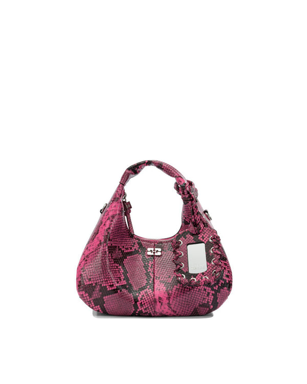 Mini Hobo Bag Rosa Snake Raspberry Rose Recycled Polyester Handbags