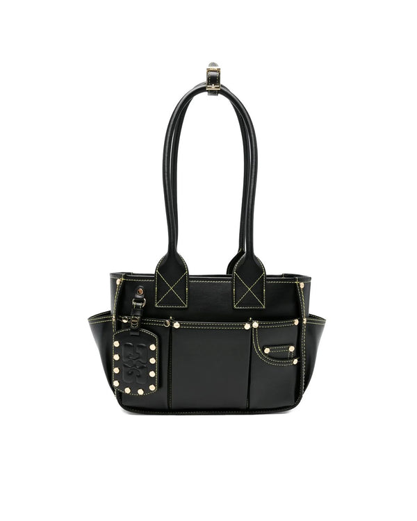 Shoulder Bag Posy Black Recycled Leather