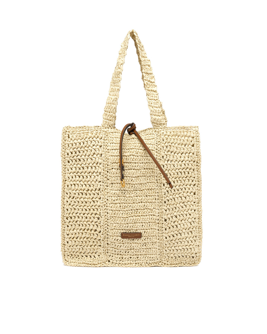 Shopper Nefeli Corda Paper Straw Beige Shoulder Bags