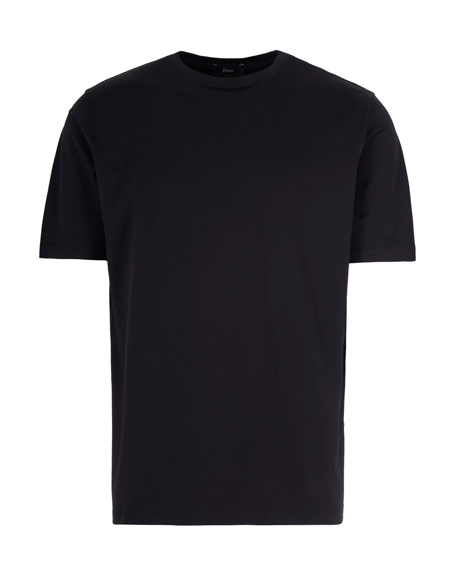 T-Shirt Jersey Stretch Black Cotton Elastane T-shirts
