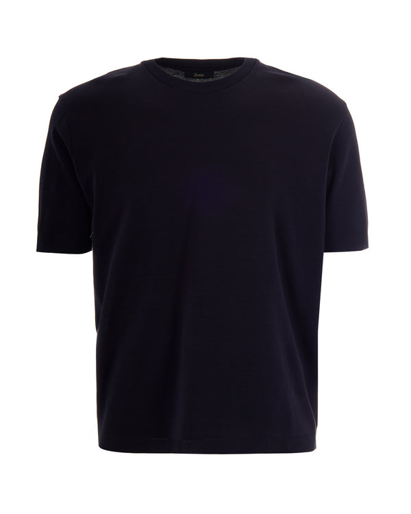 T-Shirt Knit Effect Blue T-shirts