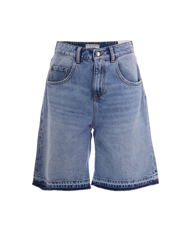 Bermuda Shorts Sky Blue Cotton