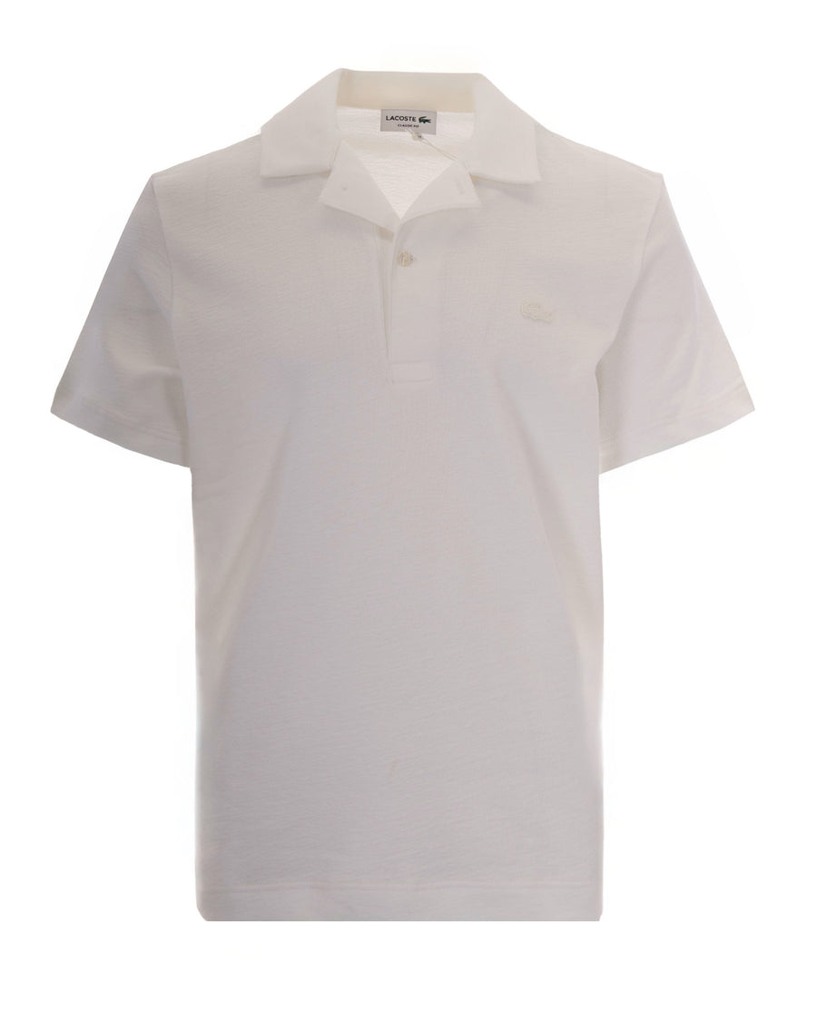 Polo Shirt Textured Cotton White