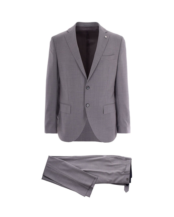 Suit Single-Breasted Pearl Grey Virgin Wool Suits