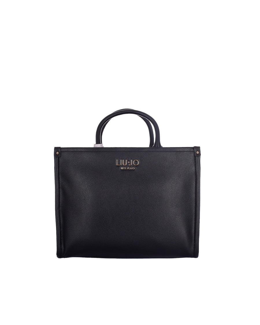 Handbag Tote Black Eco-Leather Polyurethane Handbags
