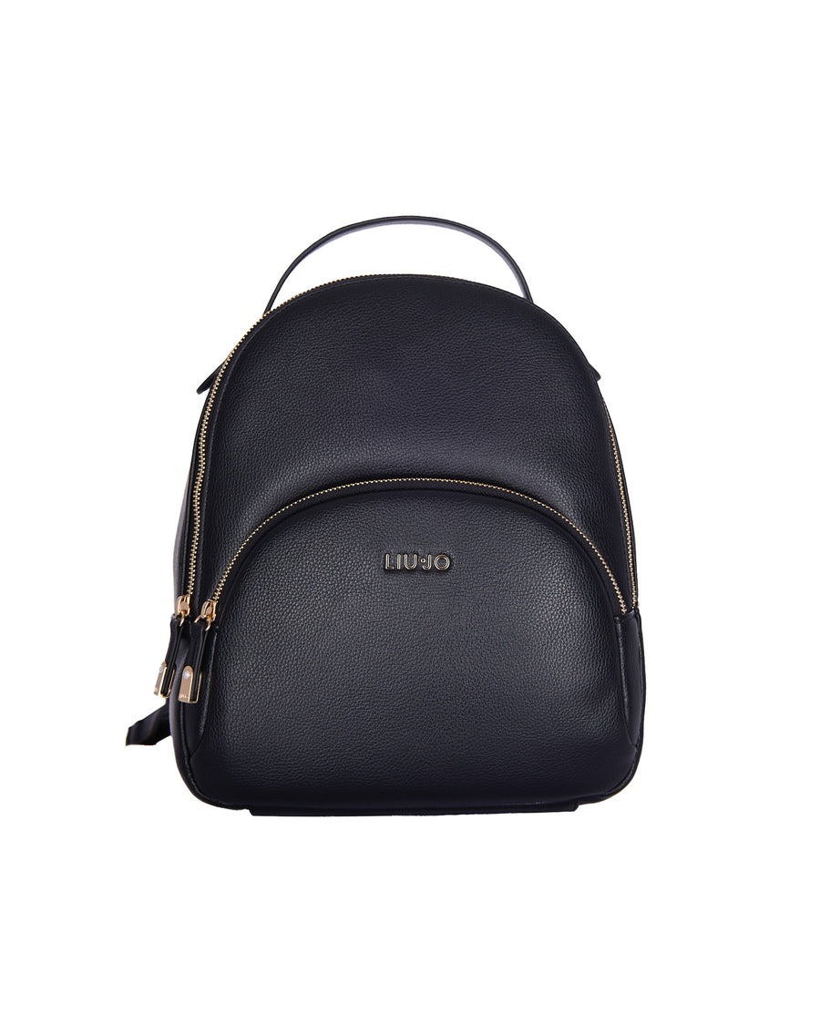 Eco-Leather Backpack Black Polyurethane Backpacks