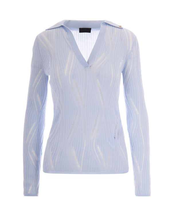Knit Jumper Fantasia Cielo Sky Blue Virgin Wool Jumpers