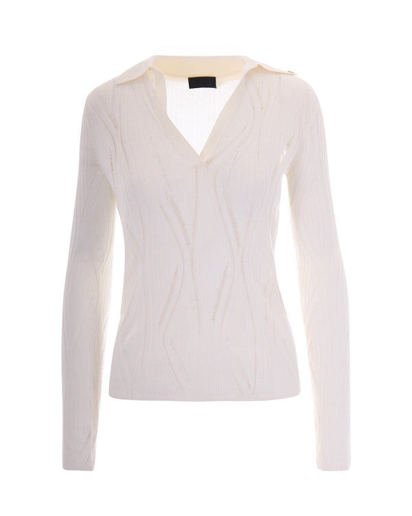 Knit Sweater Fantasia Ricotta Milk Virgin Wool Jumpers