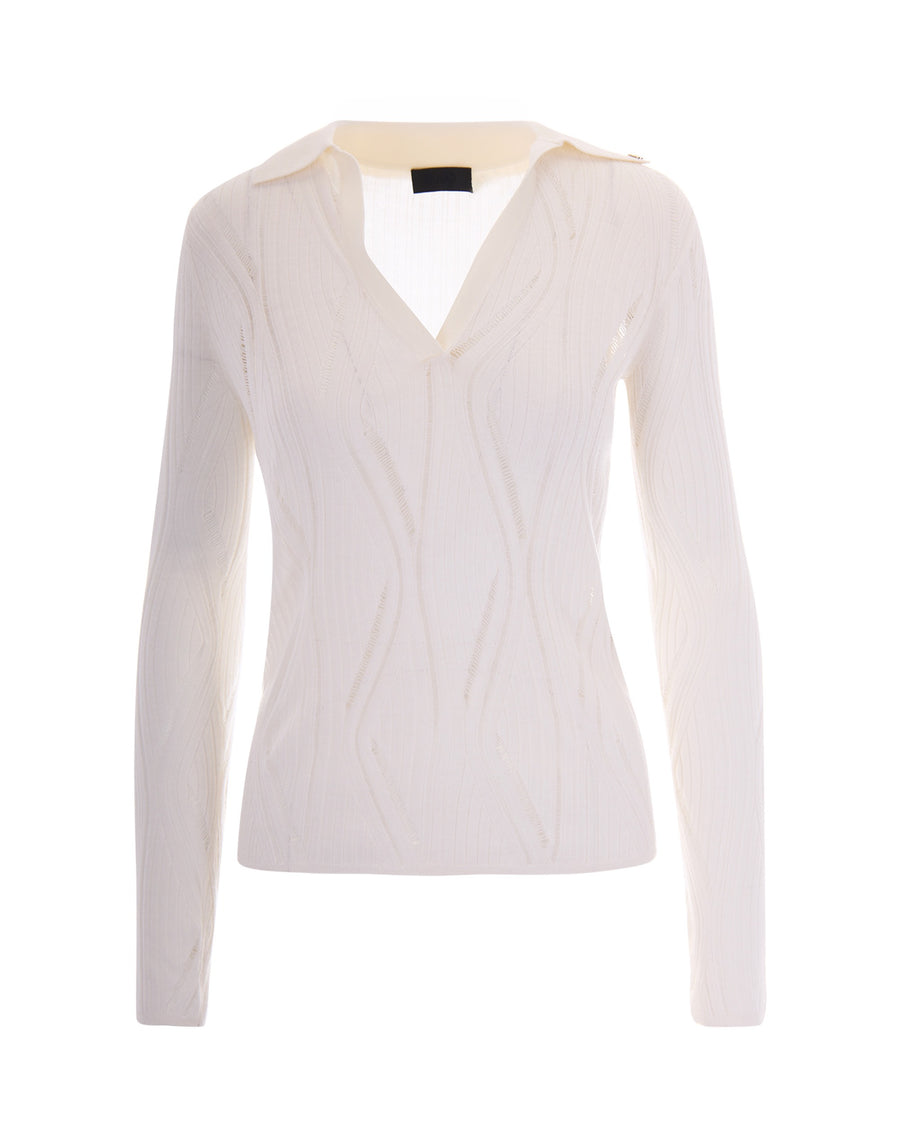 Knit Sweater Fantasia Ricotta Milk Virgin Wool Jumpers