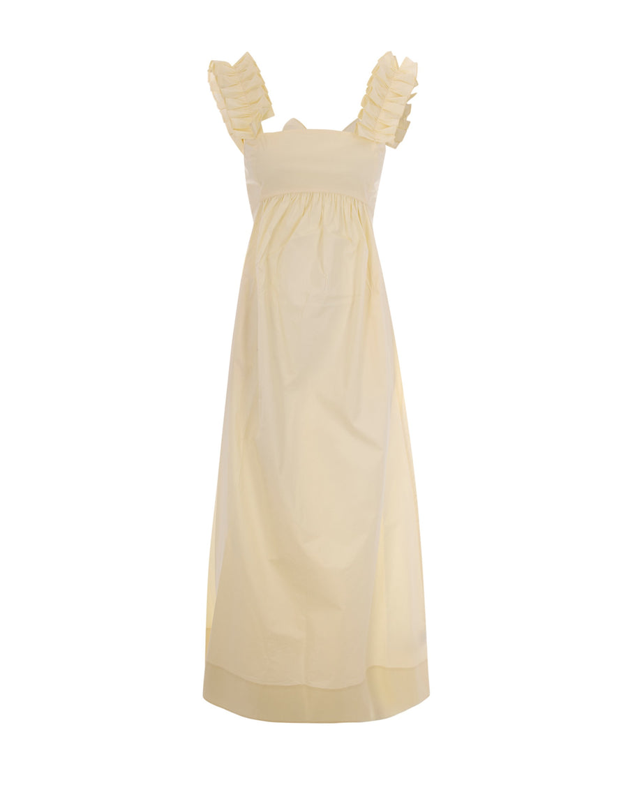Ruched Dress Sorbet Lemon Cotton Evening Suits