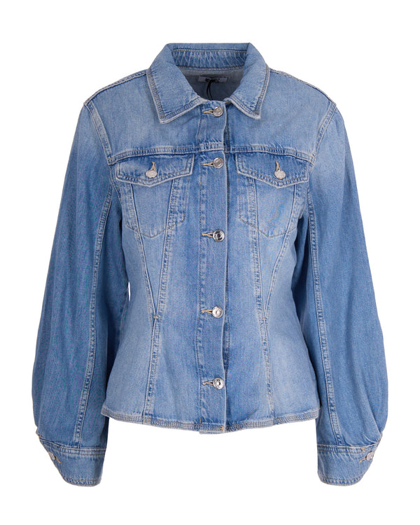 Bustier Jacket Denim Blue Reverse Wash Cotton
