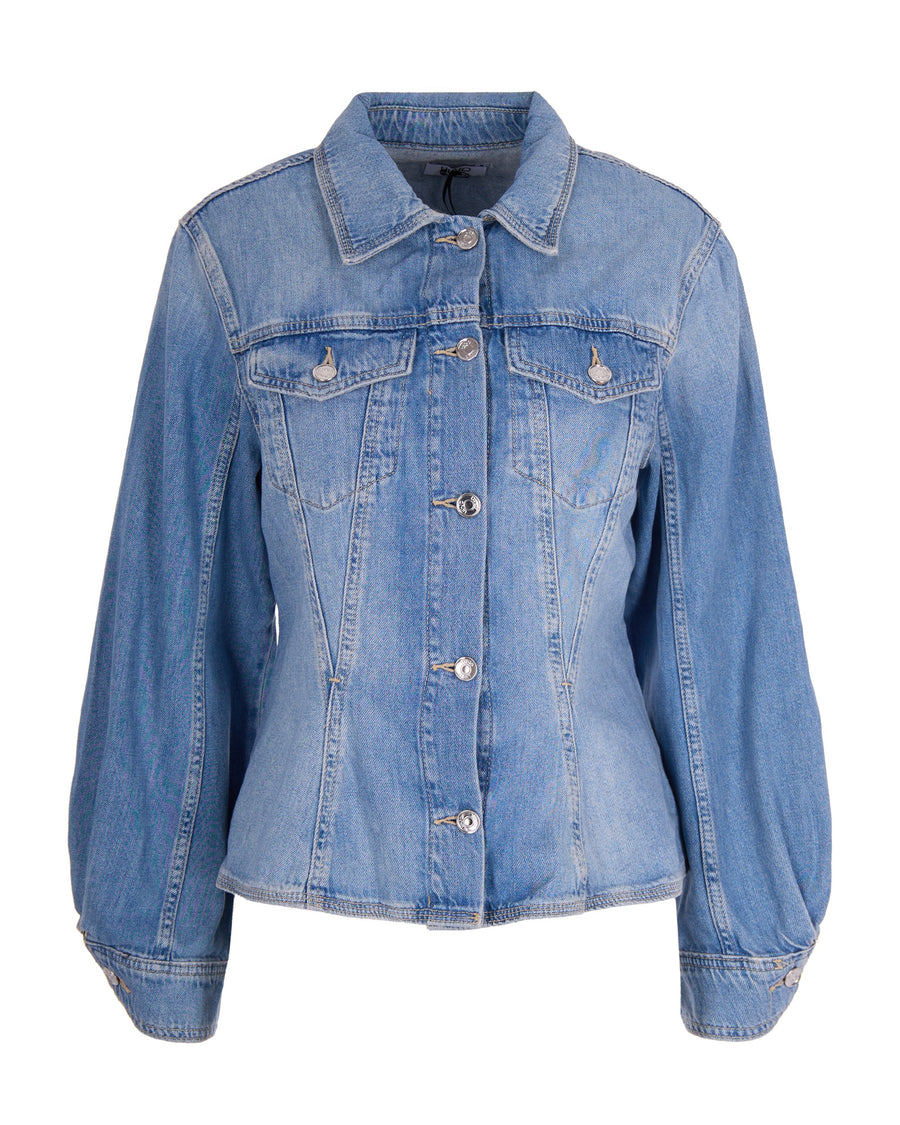 Bustier Jacket Denim Blue Reverse Wash Cotton
