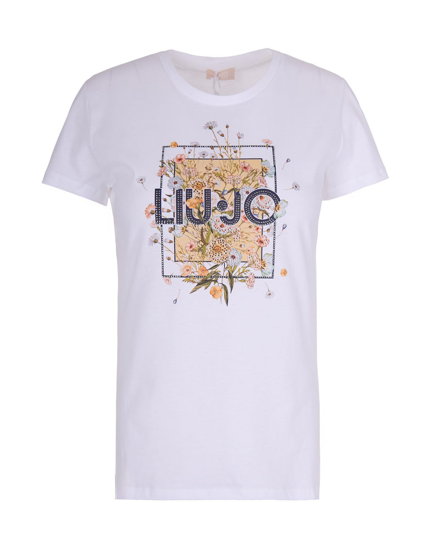T-Shirt White Floral Print Cotton T-shirts & Jerseys