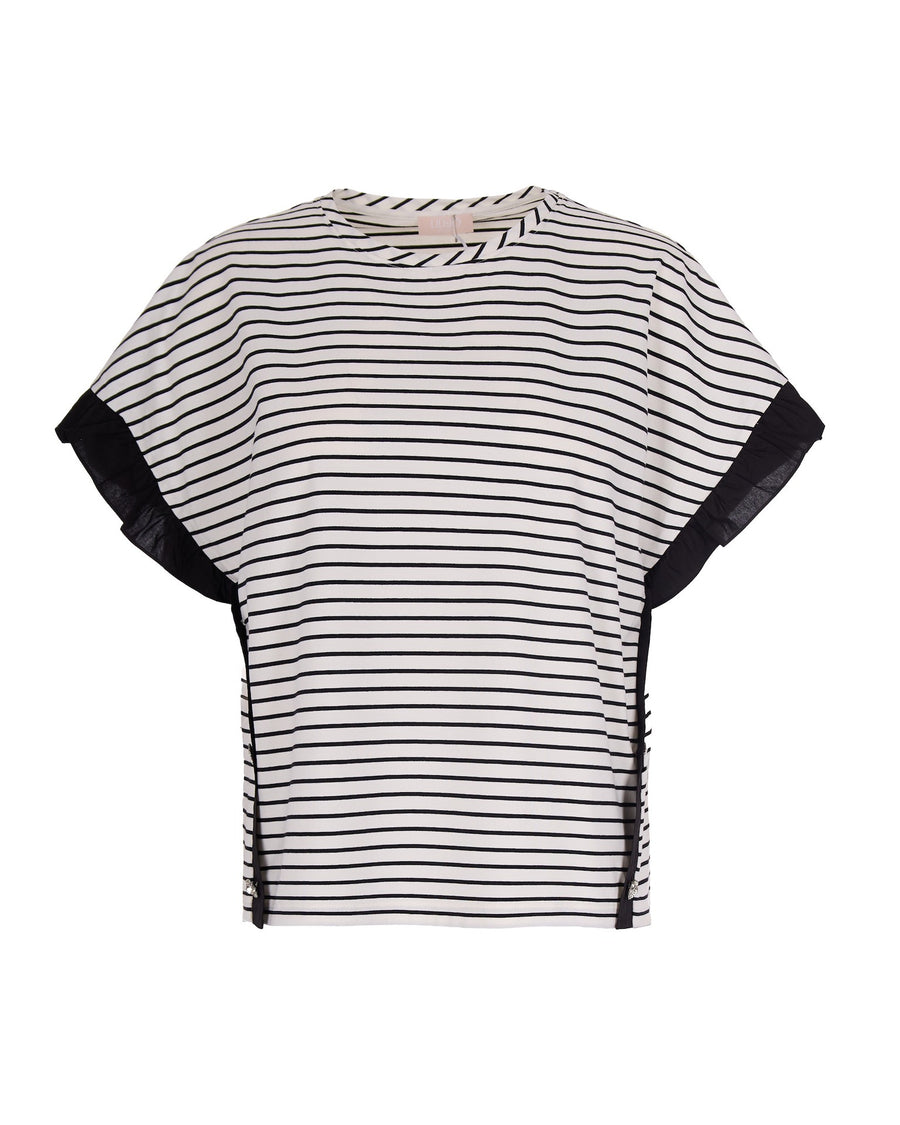 T-Shirt Black-White Striped Black/white Cotton Elastane T-shirts & Jerseys